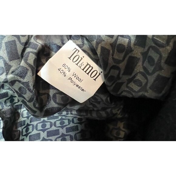 Toi & Moi Dark Grey Wool Cropped Jacket, Size Medium, Party Elegant Whimseycore - Picture 6 of 6